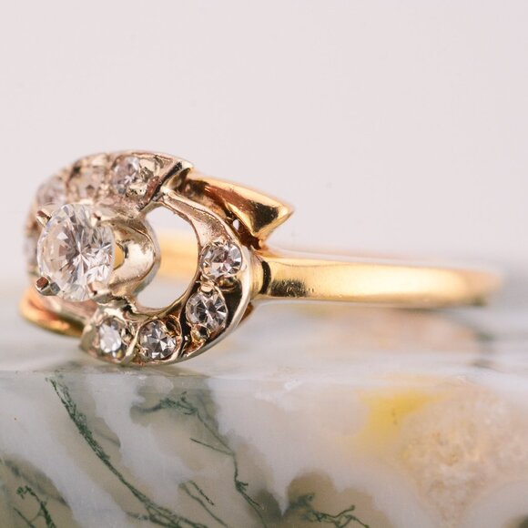 14K Vintage Dynasty Diamond Ring - Picture 3 of 9